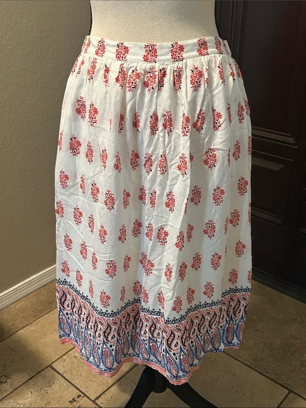 Lucky Brand Boho Lined Midi Skirt